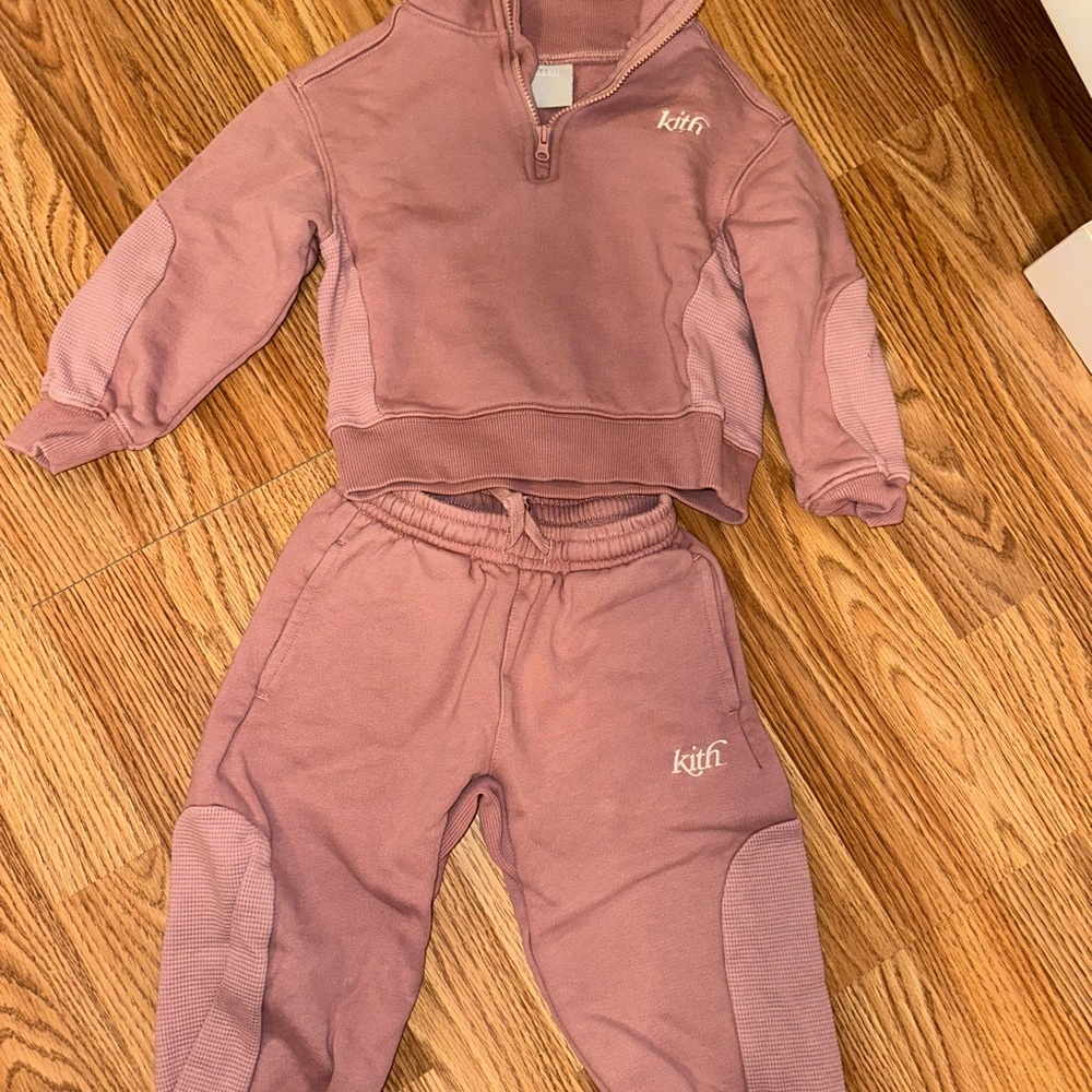 Kith Kids Mauve Sweatpants and Hoodie Set